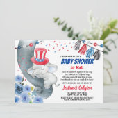 4e juli Baby shower per post Kaart (Staand voorkant)