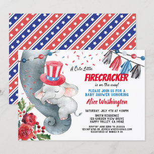 4e juli Baby shower uitnodiging