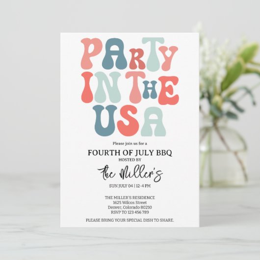 4e juli BBQ Kaart (Staand voorkant)