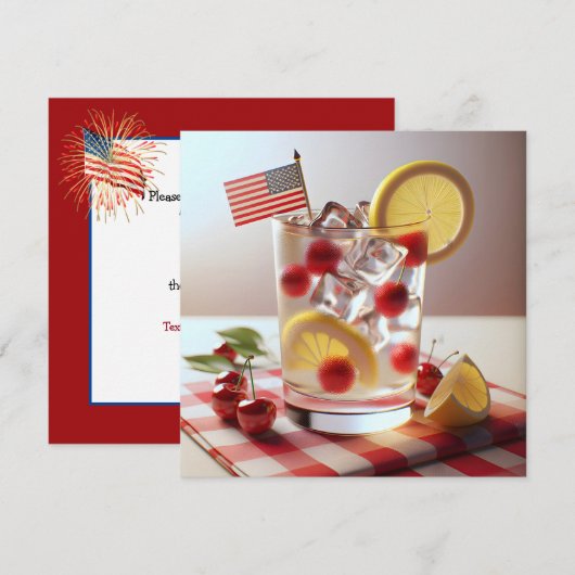 4e juli BBQ Party Kaart (Voorkant / Achterkant)