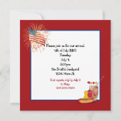 4e juli BBQ Party Kaart (Achterkant)