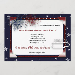 4e juli BBQ Party Kaart