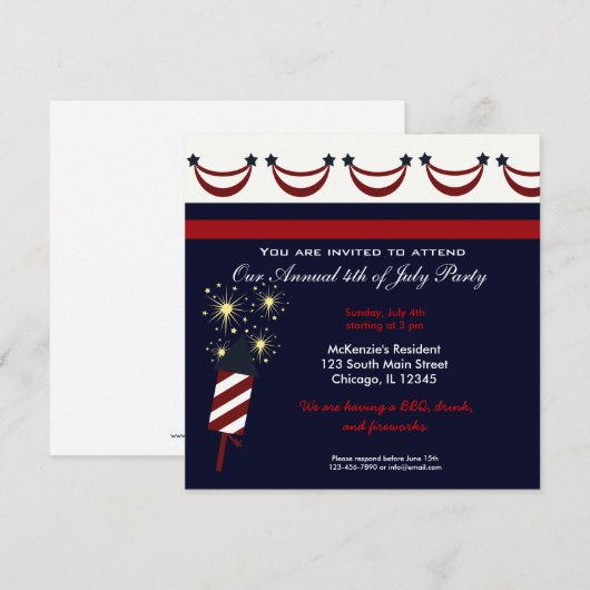 4e juli BBQ Party Kaart
