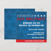 4e juli BBQ Party nodigt uit Kaart (Voorkant / Achterkant)
