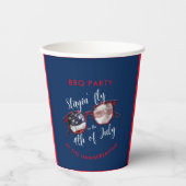 4e juli BBQ Party Papieren Bekers (Voorkant)
