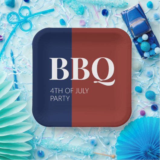 4e juli BBQ Party Papieren Bordje (Feest)