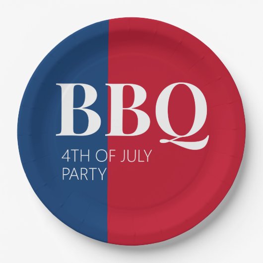4e juli BBQ Party Papieren Bordje (Voorkant)