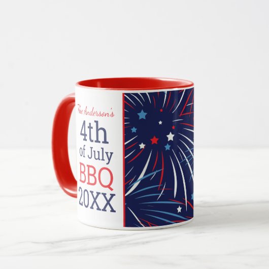 4e juli BBQ Persoonlijke Groepering Mok (Voorkant links)