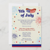 4e juli BBQ Picnic Invitation Party Kaart (Voorkant)