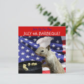 4e juli BBQin Squirrel-uitnodigingen Kaart (Staand voorkant)