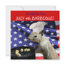 4e juli BBQin Squirrel-uitnodigingen