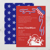 4e juli Blok BBQ partijuitnodiging Kaart (Voorkant / Achterkant)