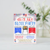 4e juli Blokpartij uitnodigt Briefkaart (Staand voorkant)
