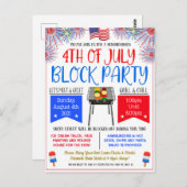 4e juli Blokpartij uitnodigt Briefkaart (Voorkant / Achterkant)