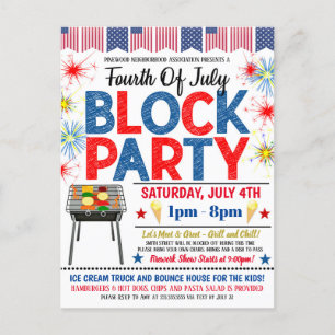 4e juli Blokpartij uitnodigt Briefkaart