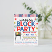 4e juli Blokpartij uitnodigt Briefkaart (Staand voorkant)
