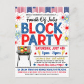 4e juli Blokpartij uitnodigt Briefkaart (Voorkant)