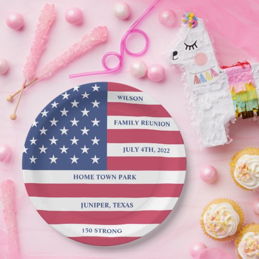 4e juli bord van het reünie-artikel van de familie (Feest)