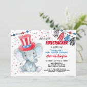 4e juli Boy Baby shower Kaart (Staand voorkant)