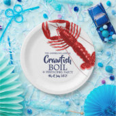 4e juli Crawfish Boil Summer Party white Papieren Bordje (Feest)