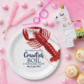 4e juli Crawfish Boil Summer Party white Papieren Bordje (Feest)