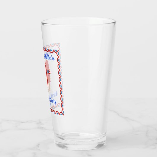 4e juli Cute Patriotic Popsicle Beer Pint Glas (Links)