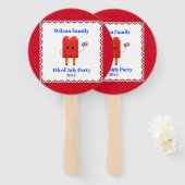 4e juli Cute Patriotic Popsile Handwaaier (Voorkant en achterkant)