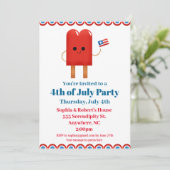 4e juli Cute Patriotic Popsile Kaart (Staand voorkant)