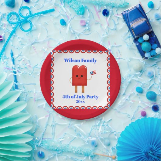 4e juli Cute Patriotic Popsile Papieren Bordje (Feest)
