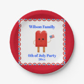 4e juli Cute Patriotic Popsile Papieren Bordje (Voorkant)