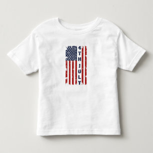 4e juli en de Amerikaanse vlag omdraaien Kinder Shirts