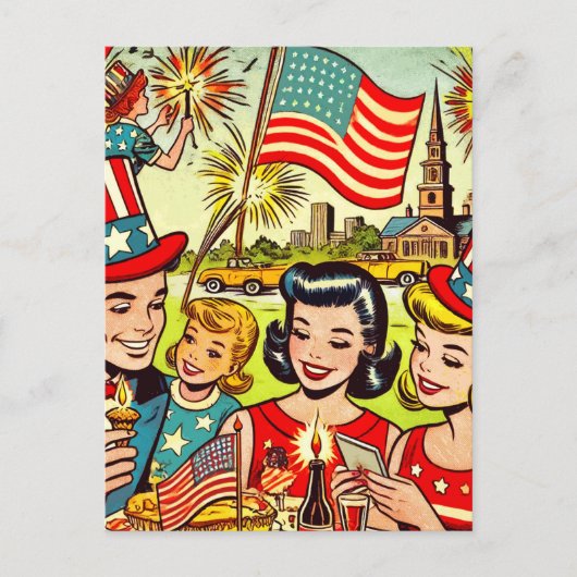  4e juli Family Comics Briefkaart (Voorkant)