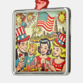  4e juli Family Comics Metalen Ornament (Links)