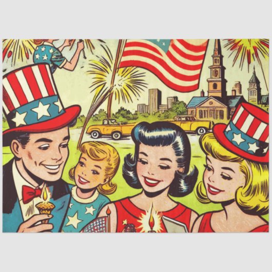  4e juli Family Comics Tissuepapier (Voorkant)