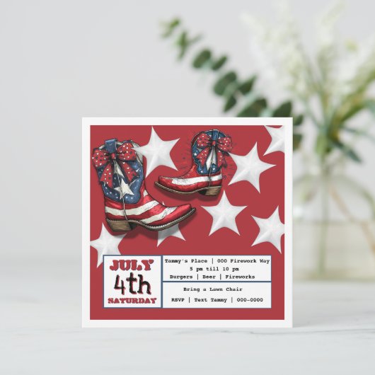 4e juli feestdagenkaart (Staand voorkant)