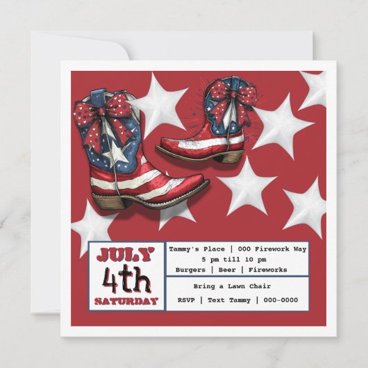 4e juli feestdagenkaart (Voorkant)