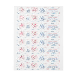 4e juli Firecracker Red White Blue Return-adres
