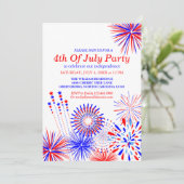 4e juli Fireworks Custom Invitation Card Kaart (Staand voorkant)