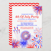 4e juli Fireworks Custom Invitation Card Kaart (Voorkant / Achterkant)