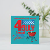 4e juli gezinshereniging Picnic BBQ Cookout Kaart (Staand voorkant)