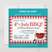 4e juli gezinshereniging Picnic BBQ Cookout Kaart (Achterkant)