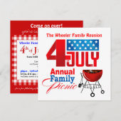 4e juli gezinshereniging Picnic BBQ Cookout Kaart (Voorkant / Achterkant)