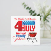 4e juli gezinshereniging Picnic BBQ Cookout Kaart (Staand voorkant)