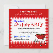 4e juli gezinshereniging Picnic BBQ Cookout Kaart (Achterkant)