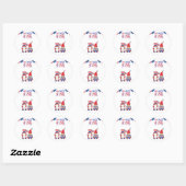 4e juli gnomen T-Shirt Ronde Sticker (Vel)