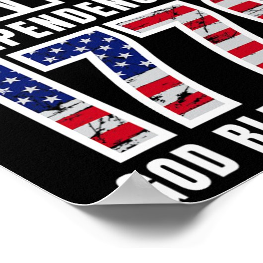 4e juli Happy Independence Day 1776 God zegene Poster (Hoek)