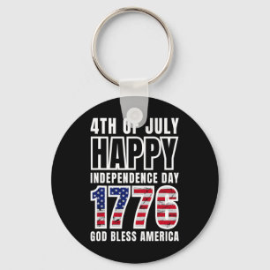 4e juli Happy Independence Day 1776 God zegene Sleutelhanger