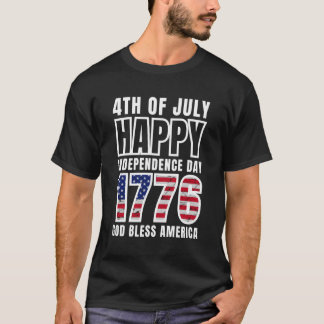 4e juli Happy Independence Day 1776 God zegene T-shirt