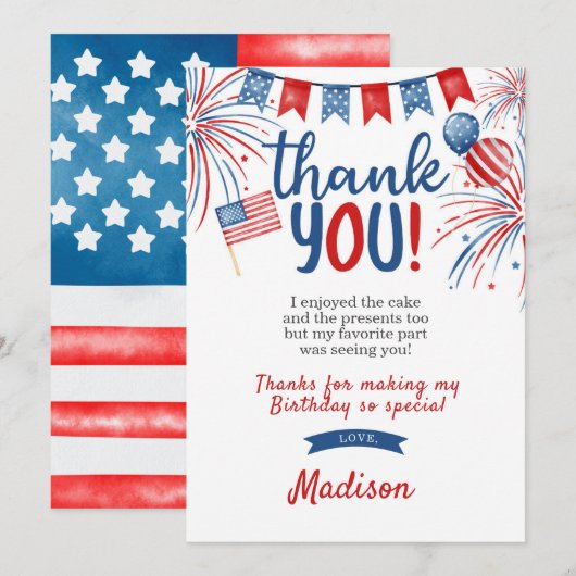 4e juli - Hartelijk dank Kaart (Voorkant / Achterkant)