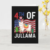 4e juli jlama lama patriotic US Flag 4 juli Kaart (Gele Bloem)